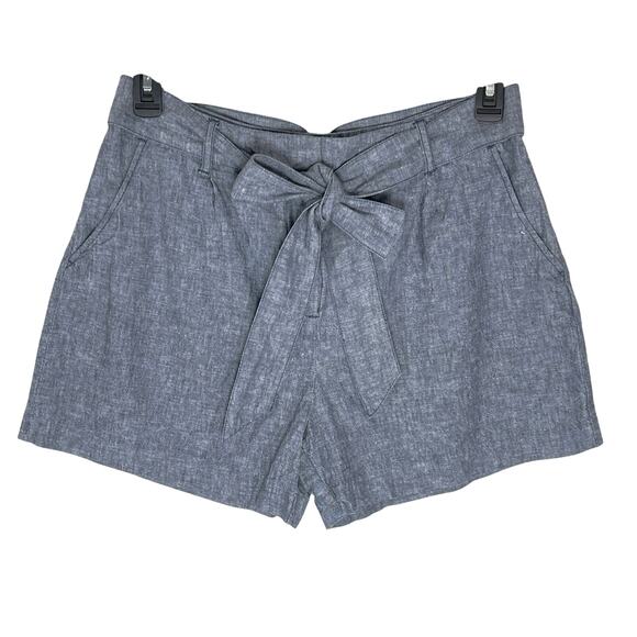 BODEN Women’s Cora Blue Linen Belted Bow Tie Short size 8 - Picture 5 of 7